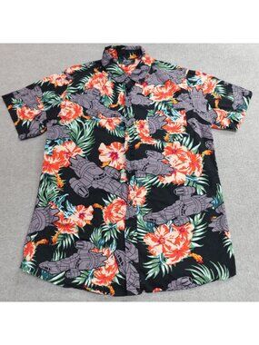 Firefly Serenity Shirt Small Black Hawaiian Floral Short Sleeve